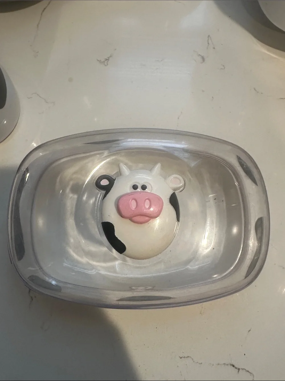Cow butter dish & sugar dispenser  - White and Black